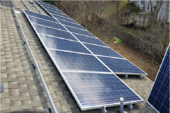 10 kW Residential PV Project in Bowie Maryland, being installed.